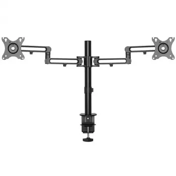 StarTech.com soporte de mesa para doble monitor - brazo de monitor con abrazadera de mesa compatible con VESA para pantallas de hasta 32 pulgadas - brazo de monitor articulado ergonómico - ajustable en altura/inclinación/giro/rotación