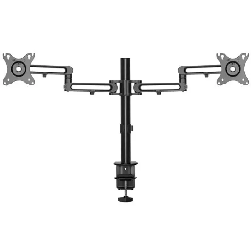 StarTech.com soporte de mesa para doble monitor - brazo de monitor con abrazadera de mesa compatible con VESA para pantallas de hasta 32 pulgadas - brazo de monitor articulado ergonómico - ajustable en altura/inclinación/giro/rotación