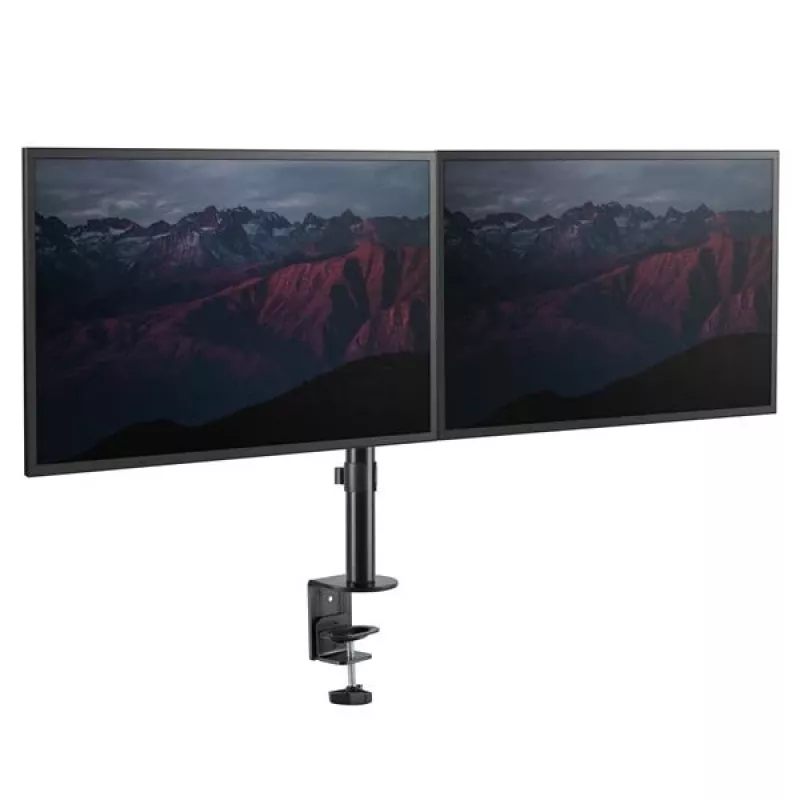 StarTech.com soporte de mesa para doble monitor - brazo de monitor con abrazadera de mesa compatible con VESA para pantallas de hasta 32 pulgadas - brazo de monitor articulado ergonómico - ajustable en altura/inclinación/giro/rotación
