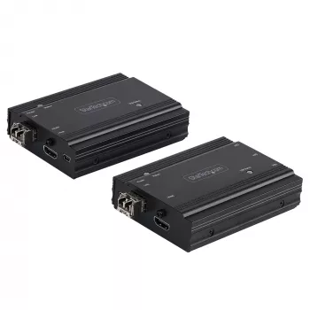 StarTech.com extensor KVM HDMI 4K sobre fibra - conmutador/extensor KVM remoto de vídeo HDMI y USB - hasta 984ft/300m (multimodo) - 2 módulos SFP+ 10G MMF - kit de extensión KVM (TX/RX)