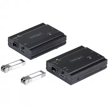 StarTech.com extensor KVM HDMI 4K sobre fibra - conmutador/extensor KVM remoto de vídeo HDMI y USB - hasta 984ft/300m (multimodo) - 2 módulos SFP+ 10G MMF - kit de extensión KVM (TX/RX)