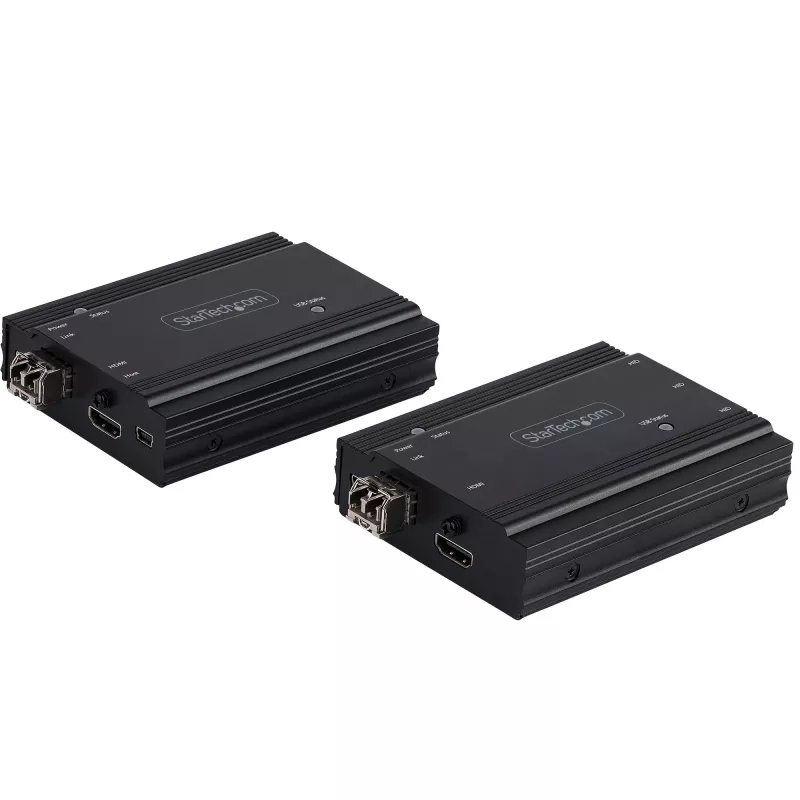 StarTech.com extensor KVM HDMI 4K sobre fibra - conmutador/extensor KVM remoto de vídeo HDMI y USB - hasta 984ft/300m (multimodo) - 2 módulos SFP+ 10G MMF - kit de extensión KVM (TX/RX)