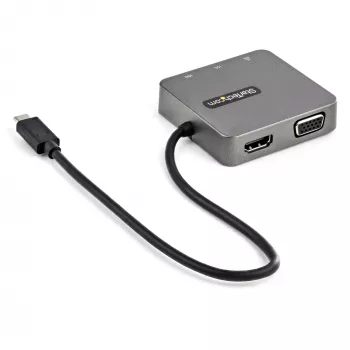 StarTech.com adaptador multipuerto USB-C - mini dock USB 3.1 Gen 2 Type-C - USB-C a vídeo HDMI 4K o VGA 1080p - USB-A USB-C 10 Gbit/s, GbE - dock portátil de viaje para portátil - compatible con Thunderbolt 3