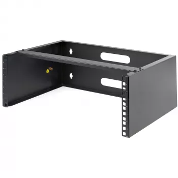 StarTech.com rack de red de pared 4U - 14 pulgadas de profundidad (perfil plano) - soporte para panel de parcheo de 19 pulgadas para servidores planos y equipos de IT, conmutadores de red - capacidad de carga 20 kg, negro
