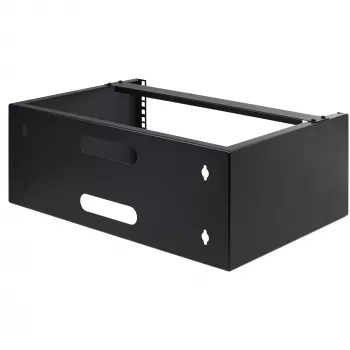 StarTech.com rack de red de pared 4U - 14 pulgadas de profundidad (perfil plano) - soporte para panel de parcheo de 19 pulgadas para servidores planos y equipos de IT, conmutadores de red - capacidad de carga 20 kg, negro