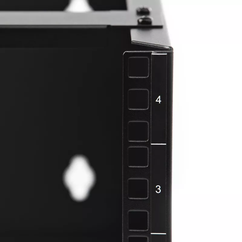 StarTech.com rack de red de pared 4U - 14 pulgadas de profundidad (perfil plano) - soporte para panel de parcheo de 19 pulgadas para servidores planos y equipos de IT, conmutadores de red - capacidad de carga 20 kg, negro