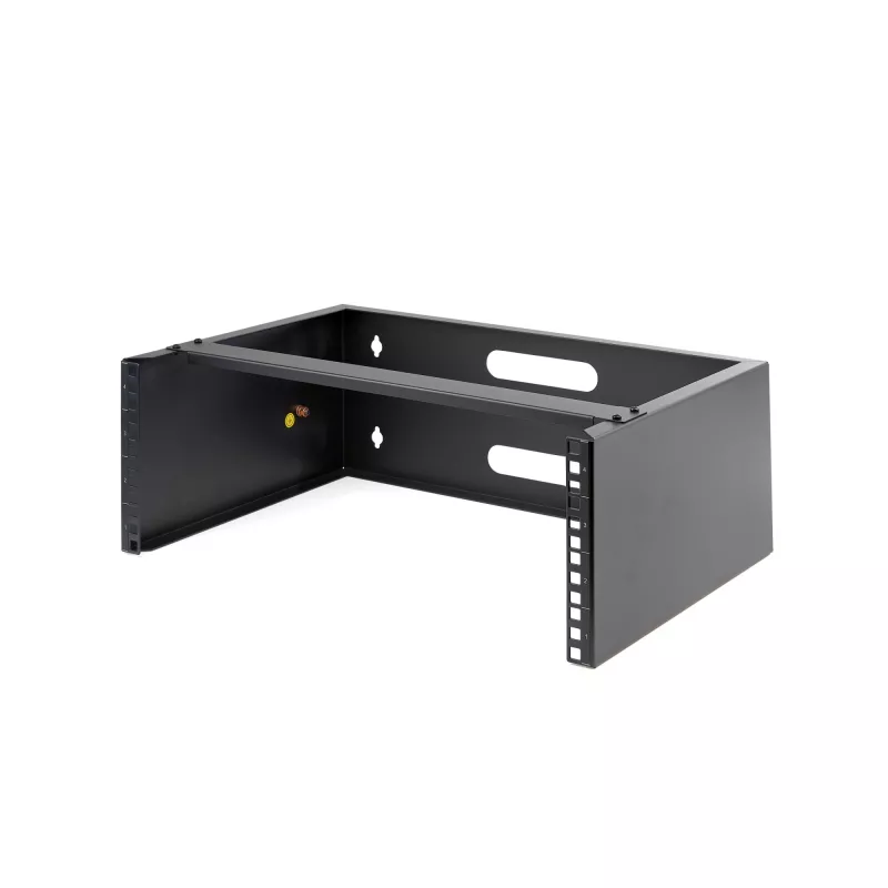 StarTech.com rack de red de pared 4U - 14 pulgadas de profundidad (perfil plano) - soporte para panel de parcheo de 19 pulgadas para servidores planos y equipos de IT, conmutadores de red - capacidad de carga 20 kg, negro