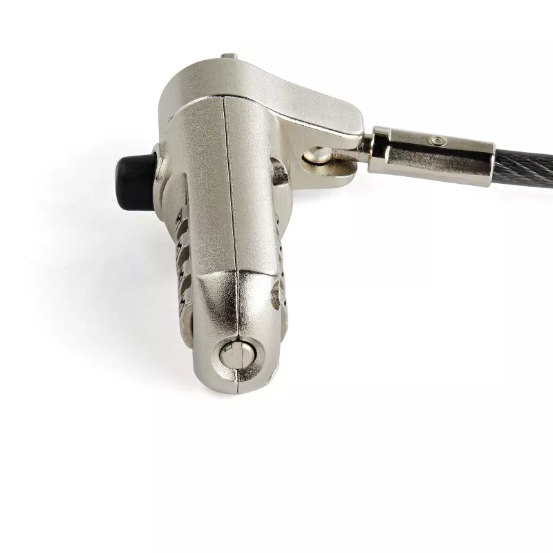 StarTech.com candado de cable para portátil de 2 m - candado de seguridad de combinación de 4 dígitos compatible con ranura Nano - candado de cable de acero con revestimiento de vinilo antirrobo serializado para ordenadores/dispositivos con ranura Nano