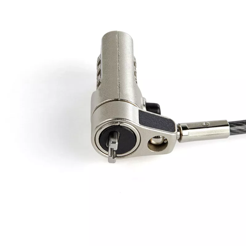 StarTech.com candado de cable para portátil de 2 m - candado de seguridad de combinación de 4 dígitos compatible con ranura Nano - candado de cable de acero con revestimiento de vinilo antirrobo serializado para ordenadores/dispositivos con ranura Nano