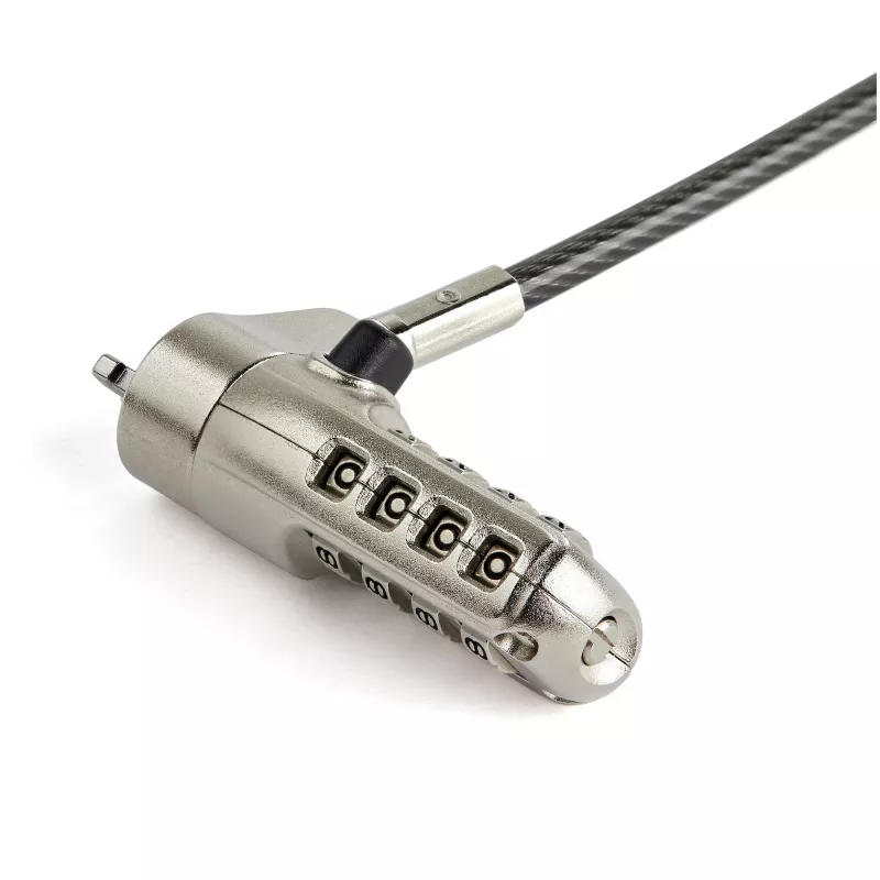 StarTech.com candado de cable para portátil de 2 m - candado de seguridad de combinación de 4 dígitos compatible con ranura Nano - candado de cable de acero con revestimiento de vinilo antirrobo serializado para ordenadores/dispositivos con ranura Nano