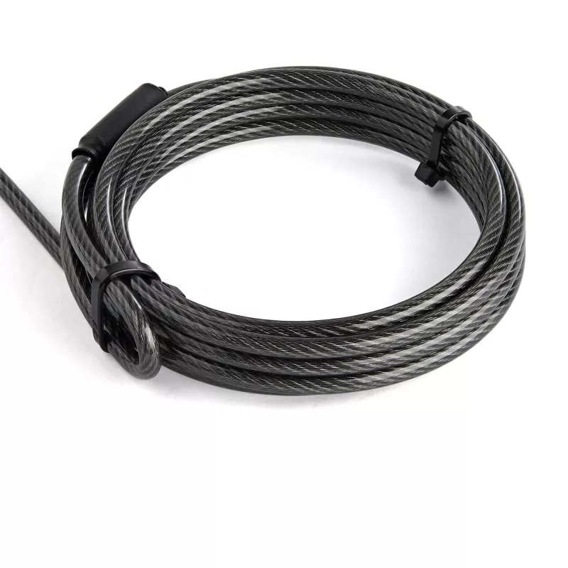 StarTech.com candado de cable para portátil de 2 m - candado de seguridad de combinación de 4 dígitos compatible con ranura Nano - candado de cable de acero con revestimiento de vinilo antirrobo serializado para ordenadores/dispositivos con ranura Nano