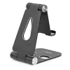 StarTech.com soporte para teléfono y tablet - soporte universal plegable para dispositivos móviles para smartphones y tablets - soporte ergonómico ajustable para móvil con múltiples ángulos para escritorio - portátil - negro
