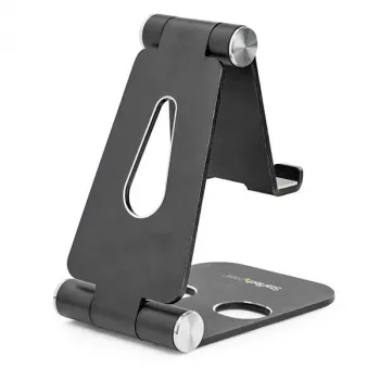 StarTech.com soporte para teléfono y tablet - soporte universal plegable para dispositivos móviles para smartphones y tablets - soporte ergonómico ajustable para móvil con múltiples ángulos para escritorio - portátil - negro