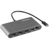 StarTech.com mini dock Thunderbolt para doble monitor, HDMI 4K 60Hz, hub sin controladores para Windows y Mac, Gigabit Ethernet, 1 x USB 5Gbps y 1x USB 2.0, cable de 28 cm