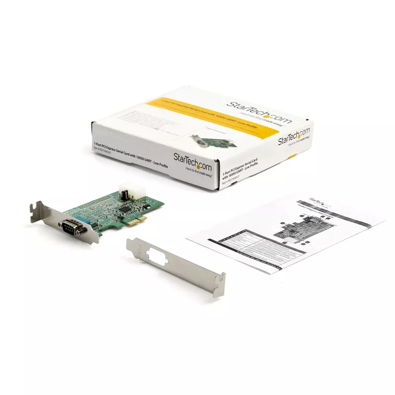 StarTech.com tarjeta adaptadora serie RS232 PCI Express de 4 puertos - controladora host serie RS232 PCIe - tarjeta PCIe a serie DB9 - UART 16950 - tarjeta de expansión - Windows/Linux