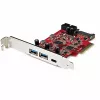 StarTech.com tarjeta PCIe USB de 5 puertos - tarjeta PCIe USB 3.1 Gen 2 de 10Gbps con 1x USB-C y 2x USB-A - 1x IDC de 2 puertos (expansión interna de cabecera USB 5Gbps) - tarjeta controladora USB C PCI Express