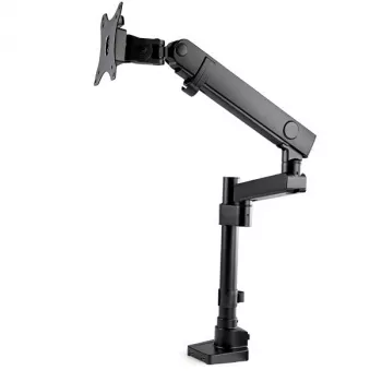 StarTech.com soporte de escritorio brazo de monitor con 2x conexiones USB 3.0, soporte de monitor individual totalmente articulado, hasta 34 pulgadas (17,6 lb/8 kg) pantalla VESA, montaje con abrazadera/ojal, resorte mecánico