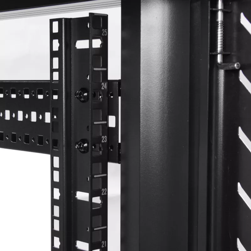 StarTech.com armario rack de servidor 32U de 4 postes, armario rack de datos de 19 pulgadas con cerradura para equipos de informática/AV/IT, rack de red de oficina/hogar con ruedas y guías de montaje ajustables