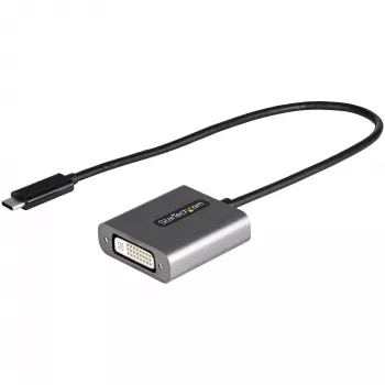 StarTech.com adaptador USB-C a DVI - adaptador dongle USB-C a DVI-D 1920x1200p - USB Type-C a pantalla/monitor DVI - convertidor de vídeo - compatible con Thunderbolt 3 - cable fijo de 12 pulgadas de largo - versión actualizada de CDP2DVI