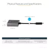 StarTech.com adaptador USB-C a DVI - adaptador dongle USB-C a DVI-D 1920x1200p - USB Type-C a pantalla/monitor DVI - convertidor de vídeo - compatible con Thunderbolt 3 - cable fijo de 12 pulgadas de largo - versión actualizada de CDP2DVI