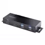 StarTech.com hub USB industrial de 7 puertos 10Gbps con fuente de alimentación, metal, montable, 5x puertos USB-A y 2x USB-C downstream, protección ESD, hub USB alimentado, TAA