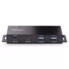 StarTech.com hub USB industrial de 7 puertos 10Gbps con fuente de alimentación, metal, montable, 5x puertos USB-A y 2x USB-C downstream, protección ESD, hub USB alimentado, TAA
