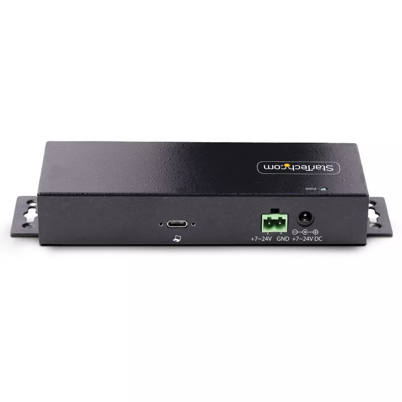 StarTech.com hub USB industrial de 7 puertos 10Gbps con fuente de alimentación, metal, montable, 5x puertos USB-A y 2x USB-C downstream, protección ESD, hub USB alimentado, TAA