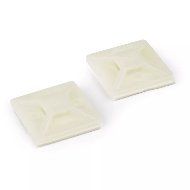 StarTech.com pack de 100 bases para bridas con cinta adhesiva para bridas de 4,6 mm de ancho - bases para bridas de nailon/plástico - bases organizadoras de cables eléctricos/de red / protección contra incendios 94V-2 y listado UL TAA