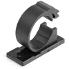 StarTech.com 100 clips de gestión de cables autoadhesivos negros - organizador de cables de red/Ethernet/escritorio de oficina/ordenador - soportes de cables/conductos adhesivos - clip autoadhesivo de nailon UL/94V-2 resistente al fuego