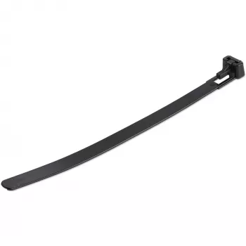 StarTech.com bridas reutilizables de 15 cm - 7 mm de ancho, 35 mm de diámetro de haz, 22 kg de resistencia a la tracción, bridas de nailon liberables, interior/exterior, 94V-2/UL listado, pack de 100 - negro