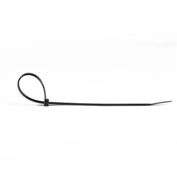 StarTech.com bridas de 20cm - 4mm de ancho, 55mm de diámetro de haz, 22kg de resistencia a la tracción, bridas de nailon autoblocantes con punta curvada - 94V-2/UL listado, pack de 100 - negro