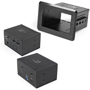 StarTech.com docking station para sala de conferencias - dock universal para portátil - HDMI 4K, Power Delivery 60W, hub USB, GbE, audio - caja de conectividad de mesa para espacios de colaboración de reuniones/salas de juntas