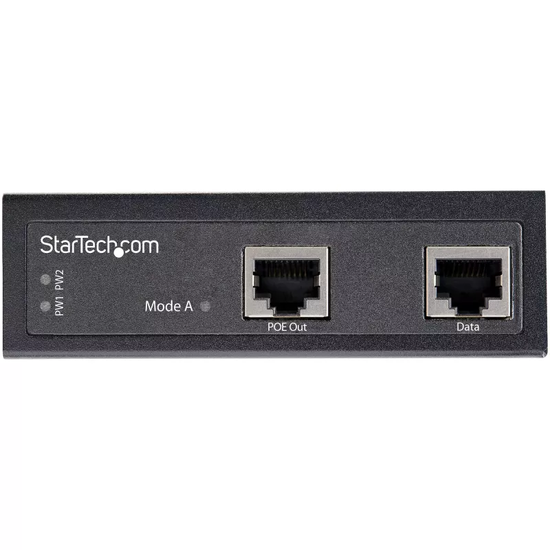 StarTech.com Inyector PoE Gigabit Ethernet industrial - 30W 802.3at PoE+ midspan 48V-56VDC inyector adaptador Power over Ethernet para carril DIN - -40C a +75C cámaras/sensores/WLAN