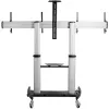 StarTech.com Carro de TV doble para televisores VESA de 37-60 pulgadas hasta 110lb/50kg cada uno - Soporte de TV ajustable en altura, carro móvil para pantallas con bandejas para equipos - Carro de TV con ruedas - Soporte de TV con ruedas