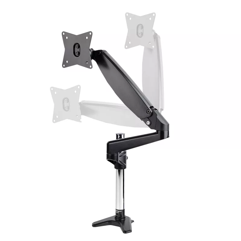 StarTech.com Soporte de monitor de escritorio para pantalla VESA única de hasta 32 pulgadas o 49 pulgadas ultrawide 8kg – articulado y ajustable en altura – pinza en C, paso por mesa – brazo para monitor único