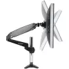 StarTech.com Soporte de monitor de escritorio para pantalla VESA única de hasta 32 pulgadas o 49 pulgadas ultrawide 8kg – articulado y ajustable en altura – pinza en C, paso por mesa – brazo para monitor único