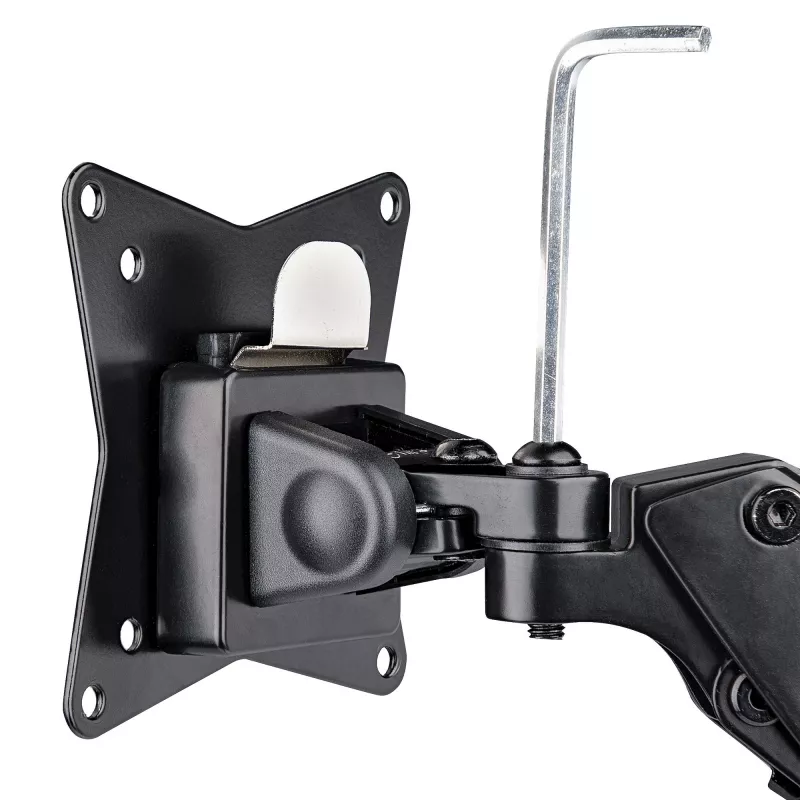 StarTech.com Soporte de monitor de escritorio para pantalla VESA única de hasta 32 pulgadas o 49 pulgadas ultrawide 8kg – articulado y ajustable en altura – pinza en C, paso por mesa – brazo para monitor único