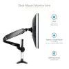 StarTech.com Soporte de monitor de escritorio para pantalla VESA única de hasta 32 pulgadas o 49 pulgadas ultrawide 8kg – articulado y ajustable en altura – pinza en C, paso por mesa – brazo para monitor único