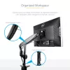 StarTech.com Soporte de monitor de escritorio para pantalla VESA única de hasta 32 pulgadas o 49 pulgadas ultrawide 8kg – articulado y ajustable en altura – pinza en C, paso por mesa – brazo para monitor único