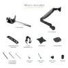 StarTech.com Soporte de monitor de escritorio para pantalla VESA única de hasta 32 pulgadas o 49 pulgadas ultrawide 8kg – articulado y ajustable en altura – pinza en C, paso por mesa – brazo para monitor único