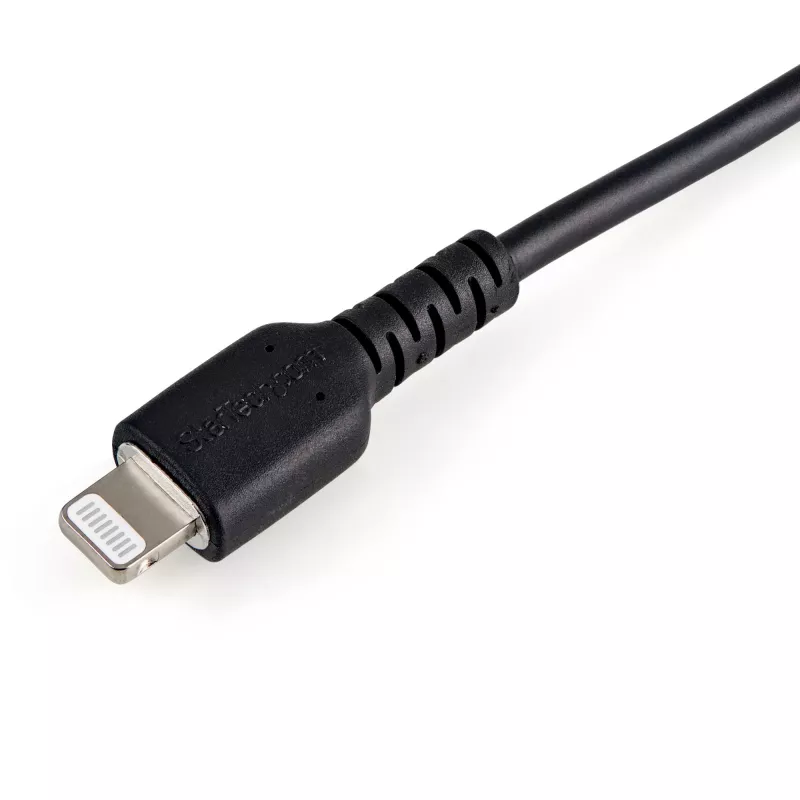 StarTech.com Cable USB-A a Lightning negro resistente de 30cm – Cable de carga/sincronización USB Type-A a Lightning de fibra de aramida heavy-duty – Certificado Apple MFi iPad/iPhone 12