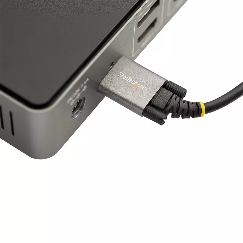 StarTech.com Cable USB-C con bloqueo por tornillo lateral de 50cm (20″) 10Gbps – Cable USB 3.1/3.2 Gen 2 Type-C – Carga Power Delivery 100W (5A), DP Alt Mode – Doble bloqueo por tornillo – Cable USB-C carga/sincronización