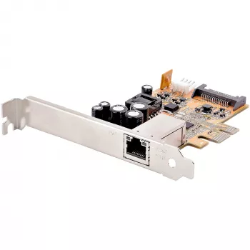 StarTech.com Tarjeta de red PoE de 1 puerto 2.5Gbps, tarjeta Ethernet PCIe con RJ45, NIC PoE 30W 802.3at para desktops/servidores, adaptador de red PoE-LAN con perfil bajo, NBaseT, Windows/Linux