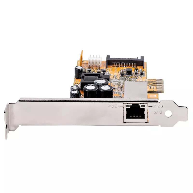 StarTech.com Tarjeta de red PoE de 1 puerto 2.5Gbps, tarjeta Ethernet PCIe con RJ45, NIC PoE 30W 802.3at para desktops/servidores, adaptador de red PoE-LAN con perfil bajo, NBaseT, Windows/Linux