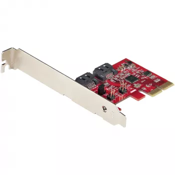 StarTech.com Tarjeta SATA PCIe - Tarjeta de expansión PCIe SATA de 2 puertos - 6Gbps - Full/Low Profile - Adaptador/controlador PCI Express a SATA - ASM1062R SATA RAID - Convertidor PCIe a SATA