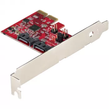 StarTech.com Tarjeta SATA PCIe - Tarjeta de expansión PCIe SATA de 2 puertos - 6Gbps - Full/Low Profile - Adaptador/controlador PCI Express a SATA - ASM1062R SATA RAID - Convertidor PCIe a SATA