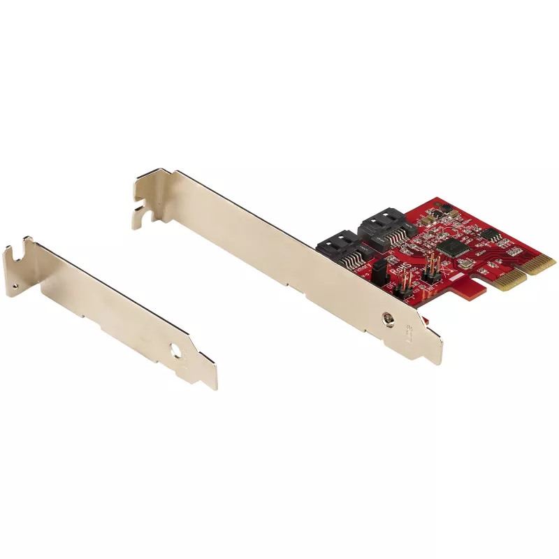StarTech.com Tarjeta SATA PCIe - Tarjeta de expansión PCIe SATA de 2 puertos - 6Gbps - Full/Low Profile - Adaptador/controlador PCI Express a SATA - ASM1062R SATA RAID - Convertidor PCIe a SATA