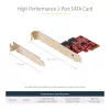 StarTech.com Tarjeta SATA PCIe - Tarjeta de expansión PCIe SATA de 2 puertos - 6Gbps - Full/Low Profile - Adaptador/controlador PCI Express a SATA - ASM1062R SATA RAID - Convertidor PCIe a SATA