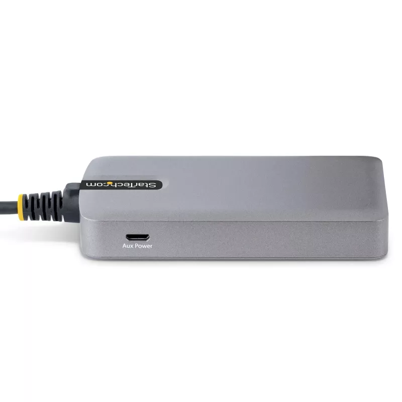 StarTech.com Hub USB de 3 puertos con Ethernet - 3 conectores USB-A - Gigabit Ethernet (RJ-45) - USB 3.0 5Gbit/s - Alimentado por bus - Cable de 30 cm - Adaptador hub USB portátil para portátil con GbE