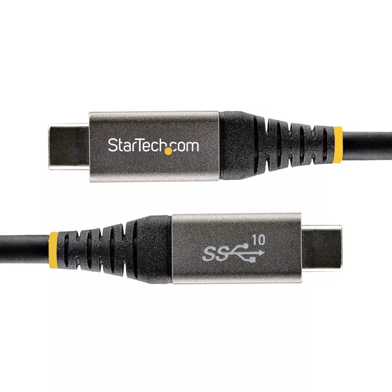StarTech.com Cable USB-C de 20 pulgadas (50 cm) 10 Gbit/s – Cable USB 3.1 Type-C – Carga Power Delivery 100 W (5 A), DP Alt Mode – Cable USB-C para portátil/teléfono/dispositivo USB-C – Carga/sincronización